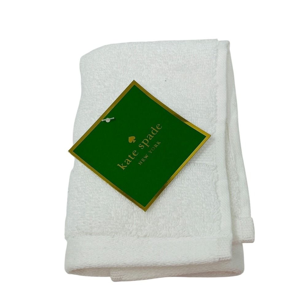 NEW Kate Spade Washcloth White 13" X 13" 100% Cotton Oeko Tex Single Band